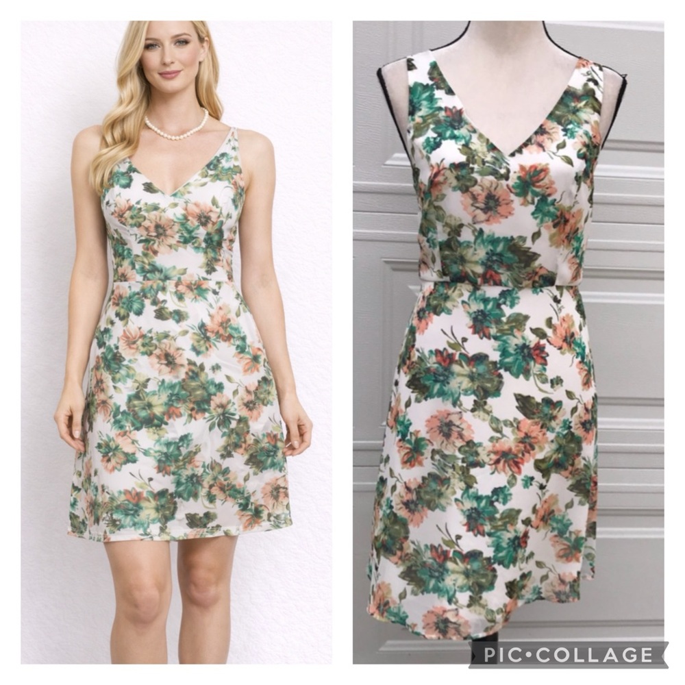 Cute sleeveless flowered summer dress